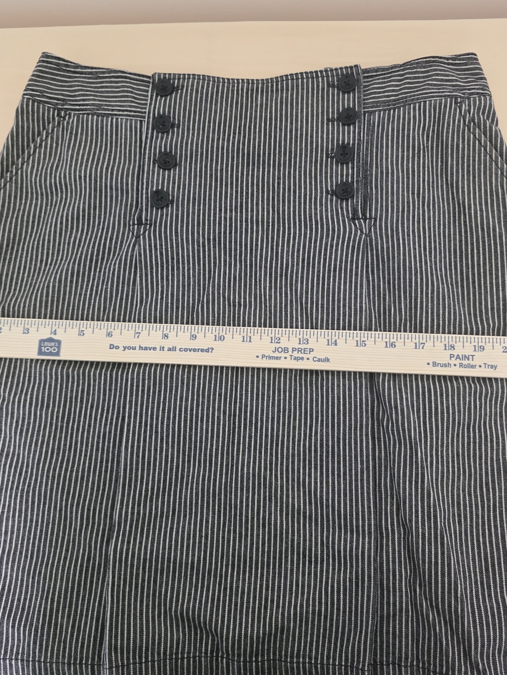 Larry Levine Black and White Striped Pencil Skirt Cotton - Picture 6 of 8